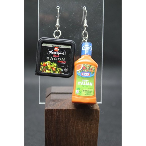 Mini Brands / Kraft Zesty Italian and Bacon crumble earrings - Picture 2 of 7